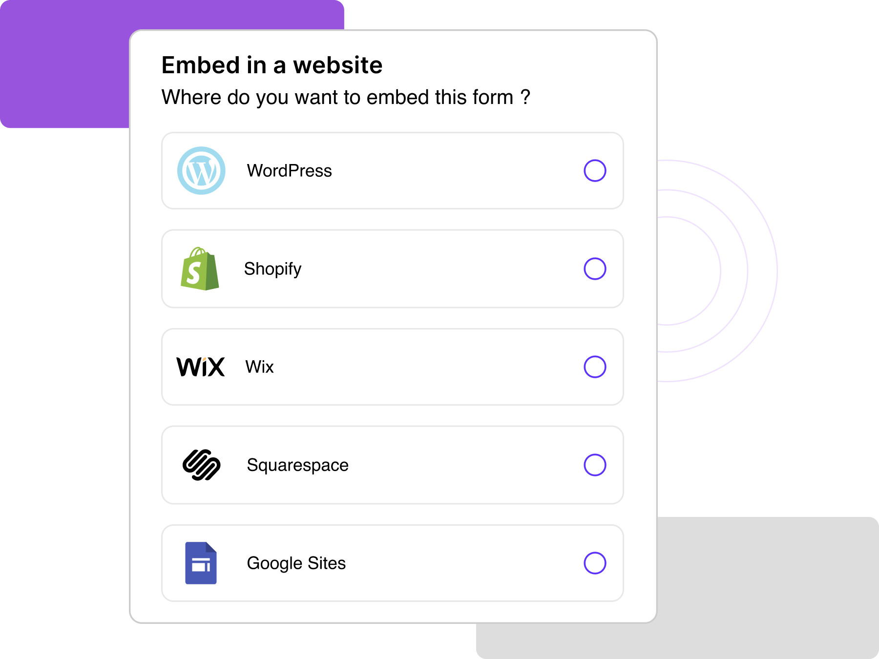 Supports all website builders