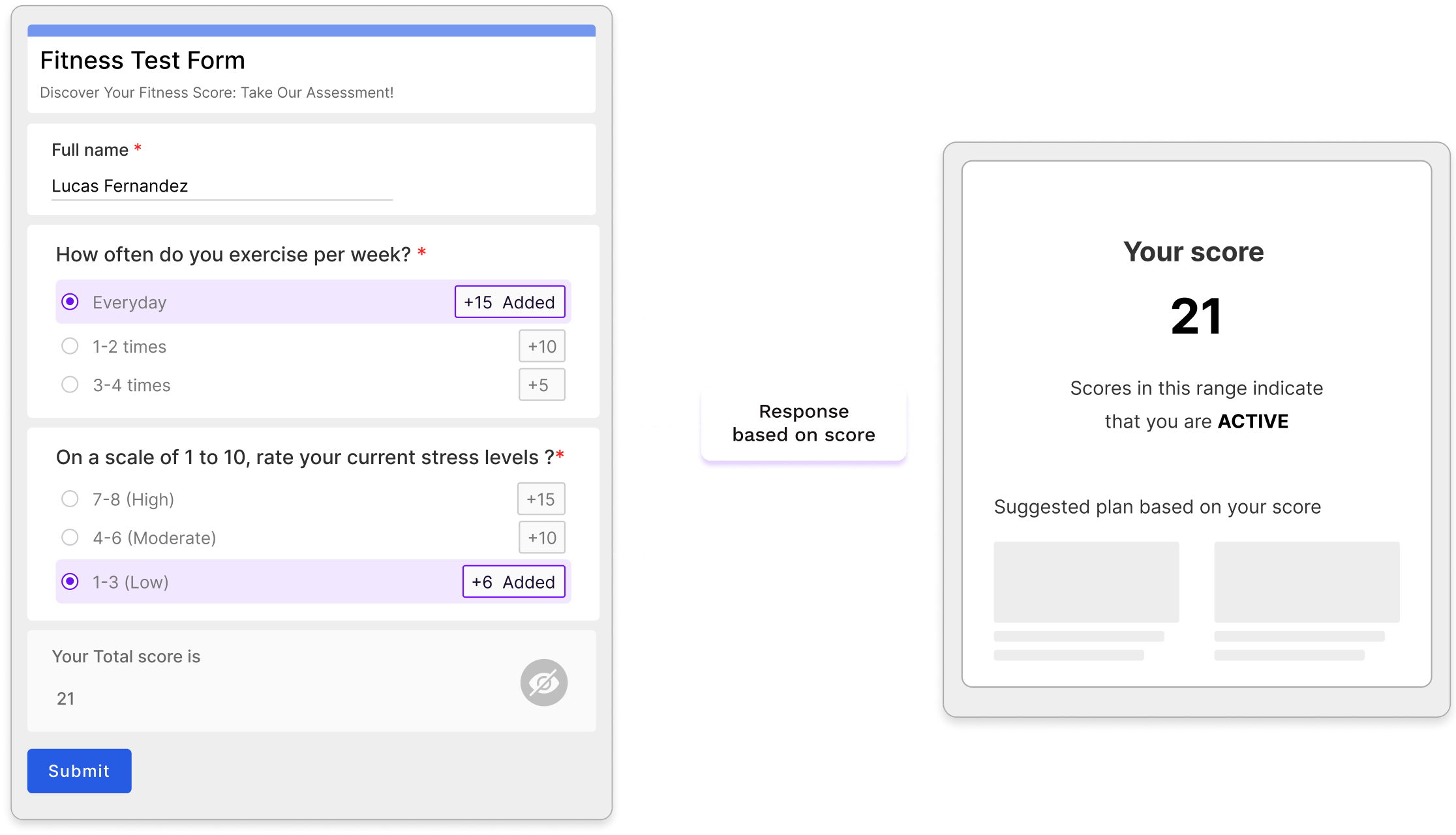 Calculate score in Google Forms