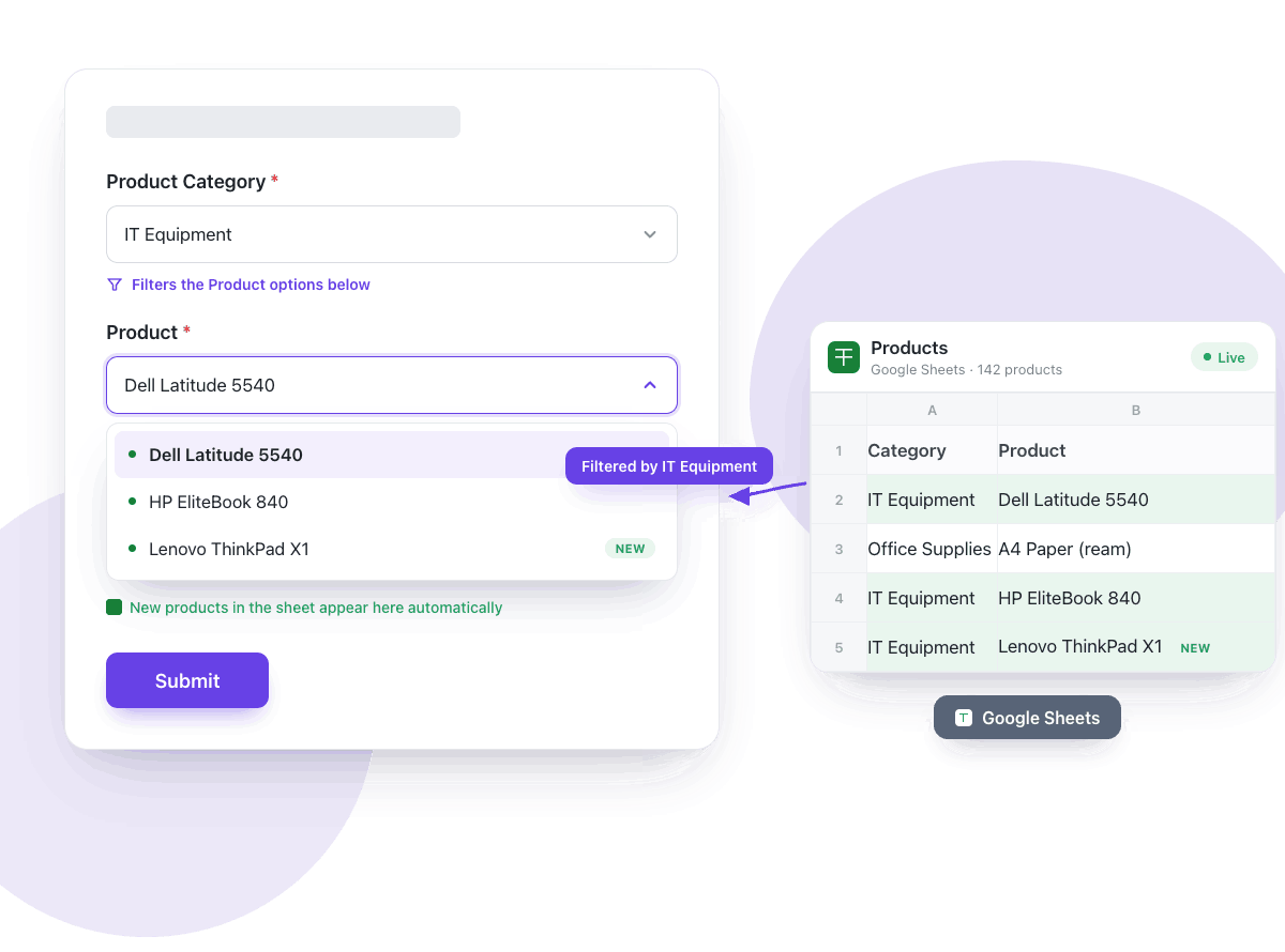 Conditional dropdowns